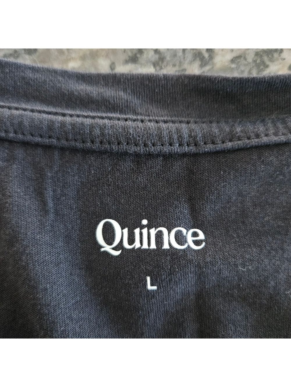 Quince Jet Black Short Sleeve Tee – Soft Cotton Modal – Size L – New - Picture 3 of 7